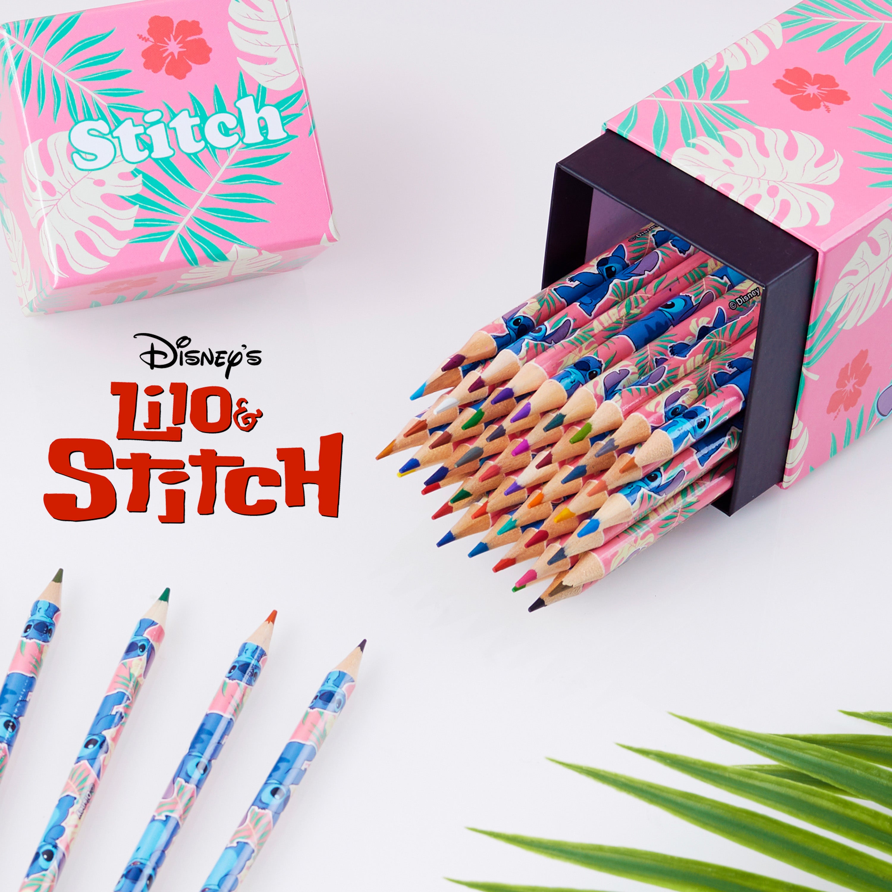 Disney Colouring Pencils for Kids, 72 Pencils Colouring Box - Stitch - Get Trend