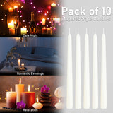 Dinner Candles - Tapered Candles Multipack   - White - 10 Pack - Get Trend