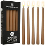 DECO EXPRESS Candles Set Classic Dripless Tapered Metallic Unscented 8H Burning Time, Decorative Dinner Candles for Restaurant Home Christmas