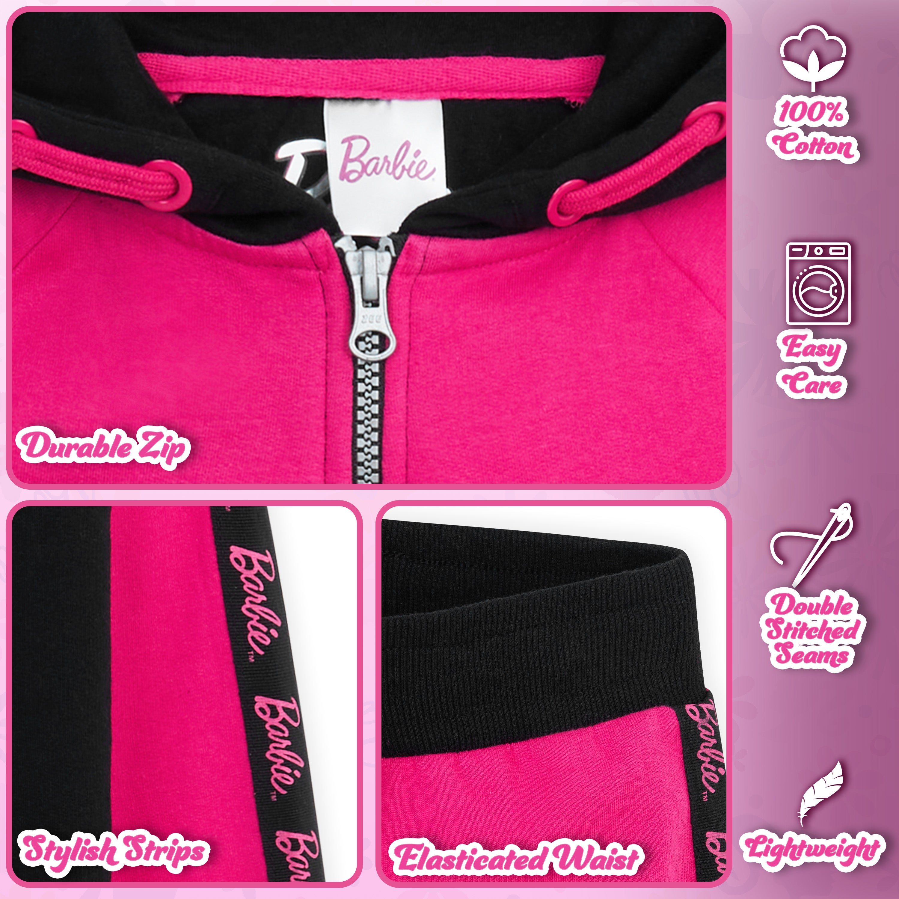 Barbie Girls Tracksuits, Zip Up Hoodie and Tracksuit - HOT PINK - Get Trend