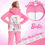 Barbie Girls Tracksuits - Zip Up Hoodie and Tracksuit Bottoms Set -LIGHT PINK - Get Trend