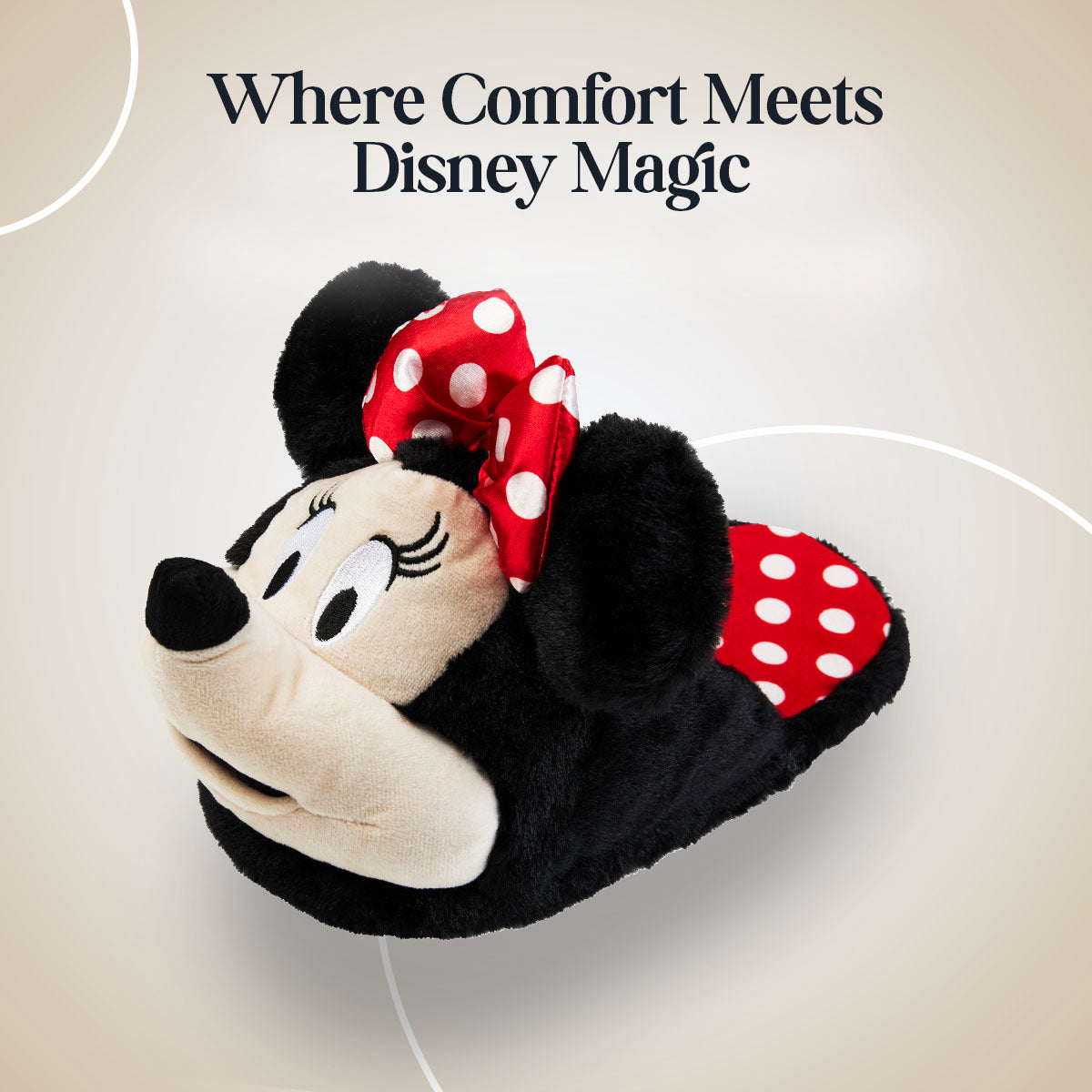 Disney Ladies Slippers,  Fluffy Indoor House Shoes - Minnie Mouse - Get Trend