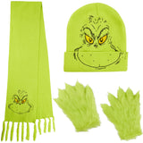 The Grinch Women's Winter Accessories Set, Hat Scarf Gloves - Gifts for Her