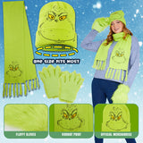 The Grinch Women's Winter Accessories Set, Hat Scarf Gloves - Gifts for Her