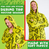 The Grinch Mens & Teenagers Fleece Onesie with Hood, Cosy Fleece Loungewear - Funny Gifts for Him