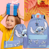 Disney Stitch School Bag Set, Backpack, Drawstring Bag, Pencil Case, Water Bottle ,Keyring