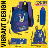 Sonic The Hedgehog School Bag Set, 4 Piece Set