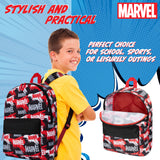 Marvel Kids Backpack, School Bag with Zipped Front Pocket - Red/Black - Get Trend