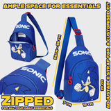 SONIC THE HEDGEHOG Boys Crossbody Bag with Zipped Compartment & Adjustable Strap