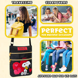 Peanuts Snoopy Crossbody Bag for Girls - Adjustable Strap 2 Pockets - Gifts for Girls