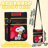 Peanuts Snoopy Crossbody Bag for Girls - Adjustable Strap 2 Pockets - Gifts for Girls