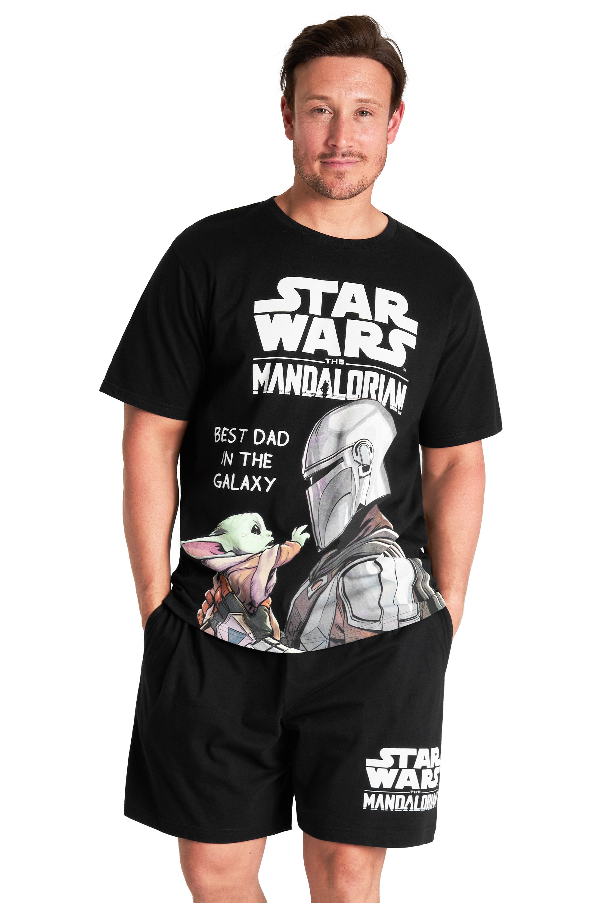 Disney The Mandalorian Mens Pyjamas Set Shorts & T-Shirt Pyjamas for Men - Get Trend