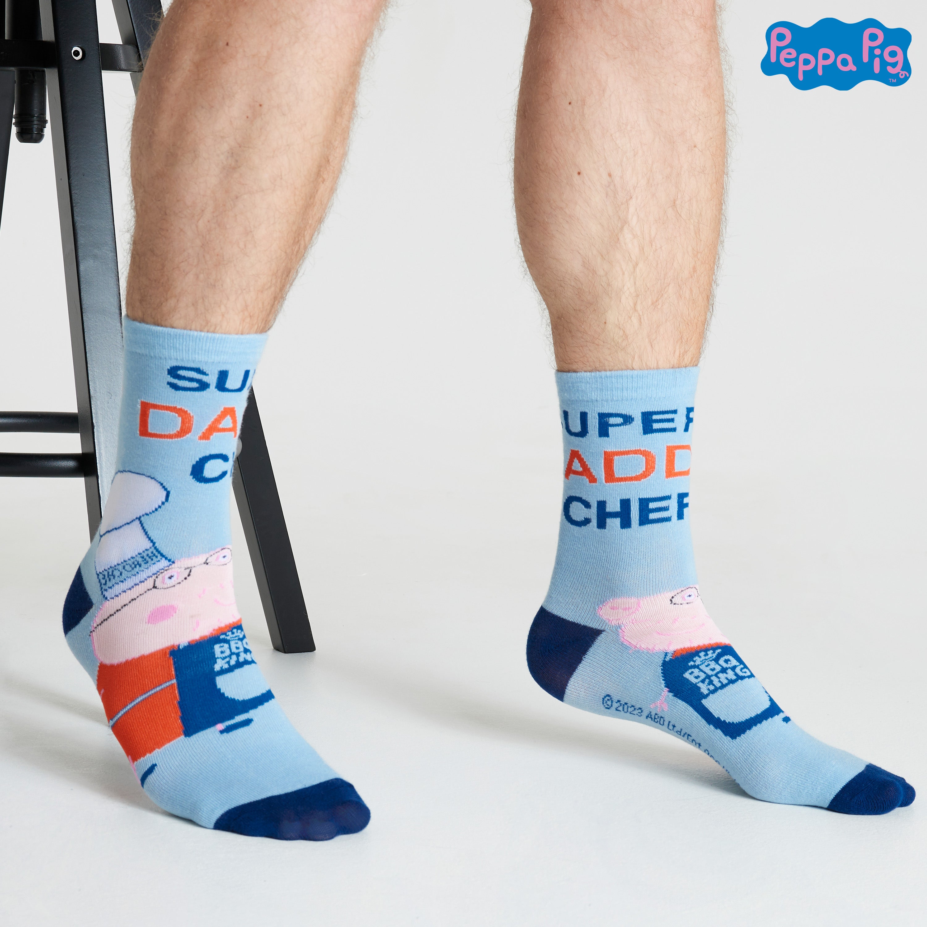 Peppa Pig Mens Socks - Daddy Pig Pack of 5 Crew Socks for Men - Get Trend