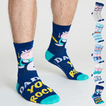 Peppa Pig Mens Socks - Daddy Pig Pack of 5 Crew Socks for Men - Get Trend