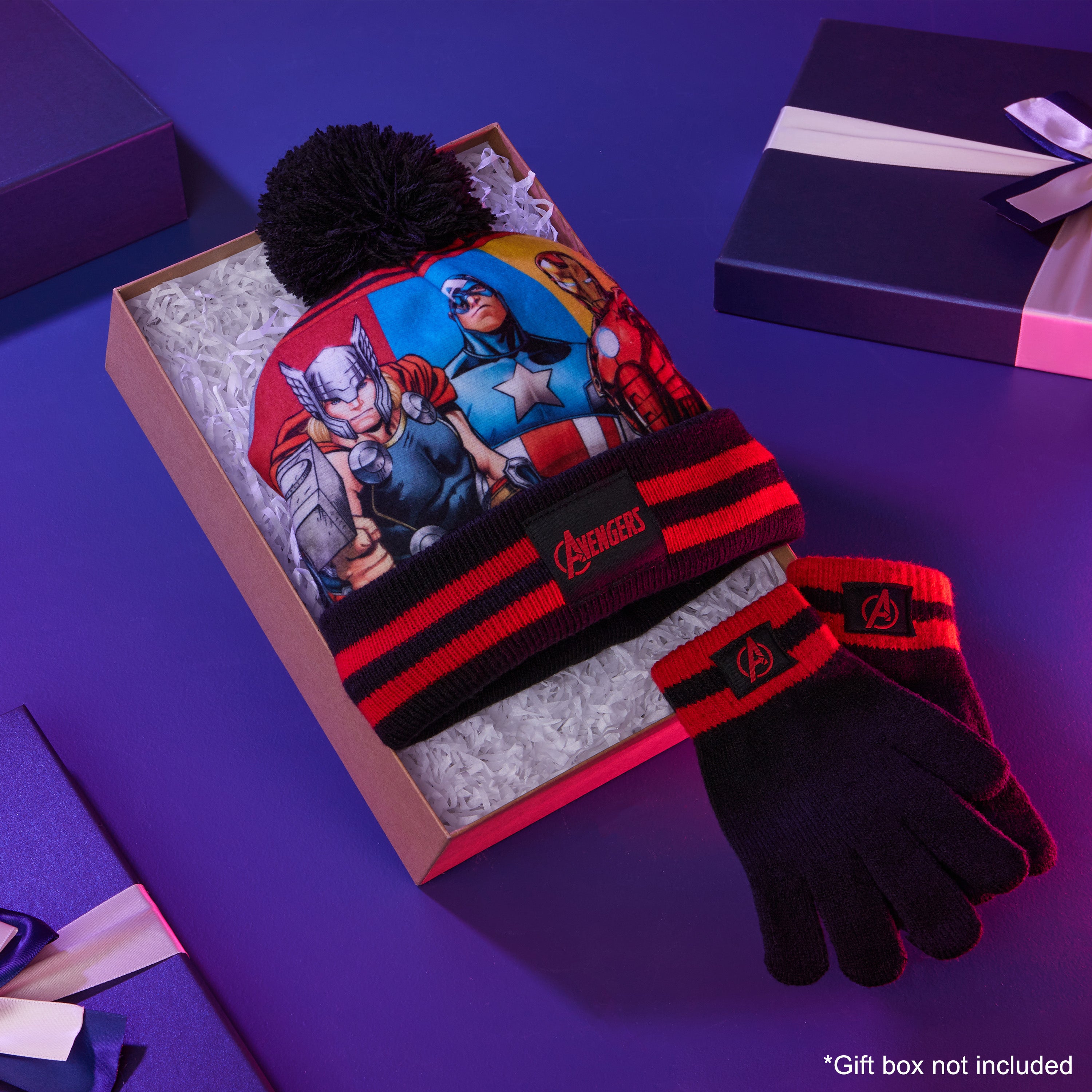 Marvel Beanie Hat and Gloves Set Kids - Avengers 2 Piece Winter Set - Get Trend