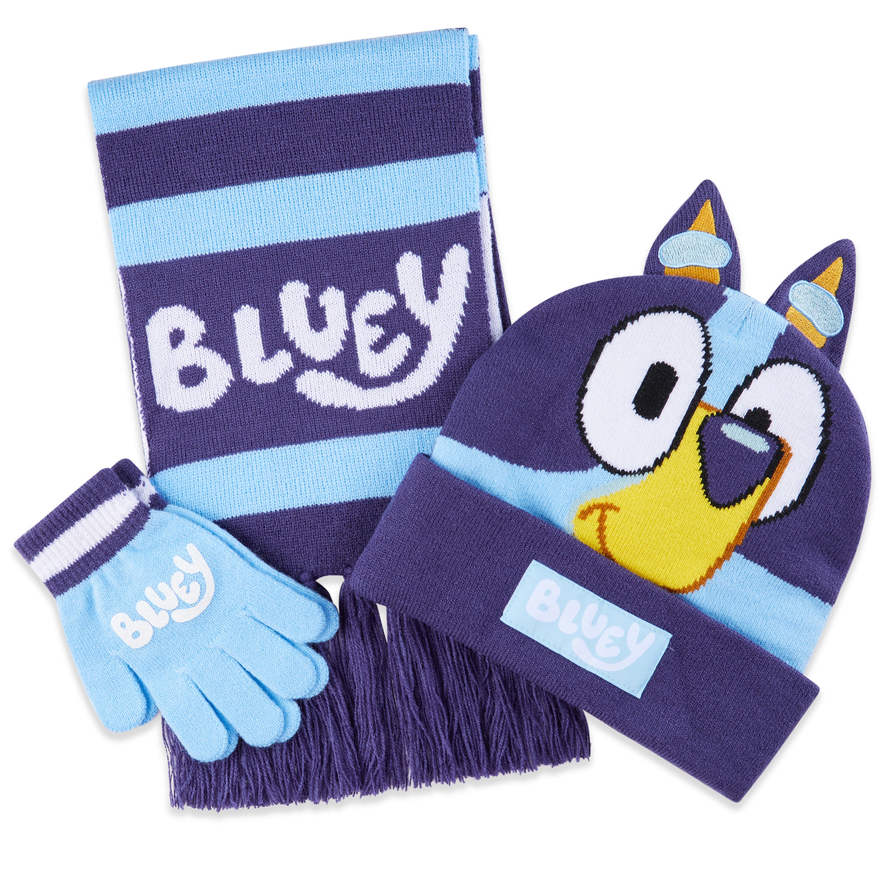 Bluey Hat Scarf and Gloves Set Kids - Beanie Scarf and Kids Gloves - Get Trend