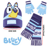 Bluey Hat Scarf and Gloves Set Kids - Beanie Scarf and Kids Gloves - Get Trend