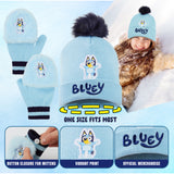 Bluey Girls Winter Accessories Set, Beanie Hat and Gloves - Gifts for Girls