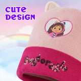 Gabby's Dollhouse Girls Winter Accessories Set Beanie Hat and Gloves Girls Gifts