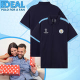 MANCHESTER CITY F.C. Mens Polo Shirt, Short Sleeve Collared T-Shirt Buttoned