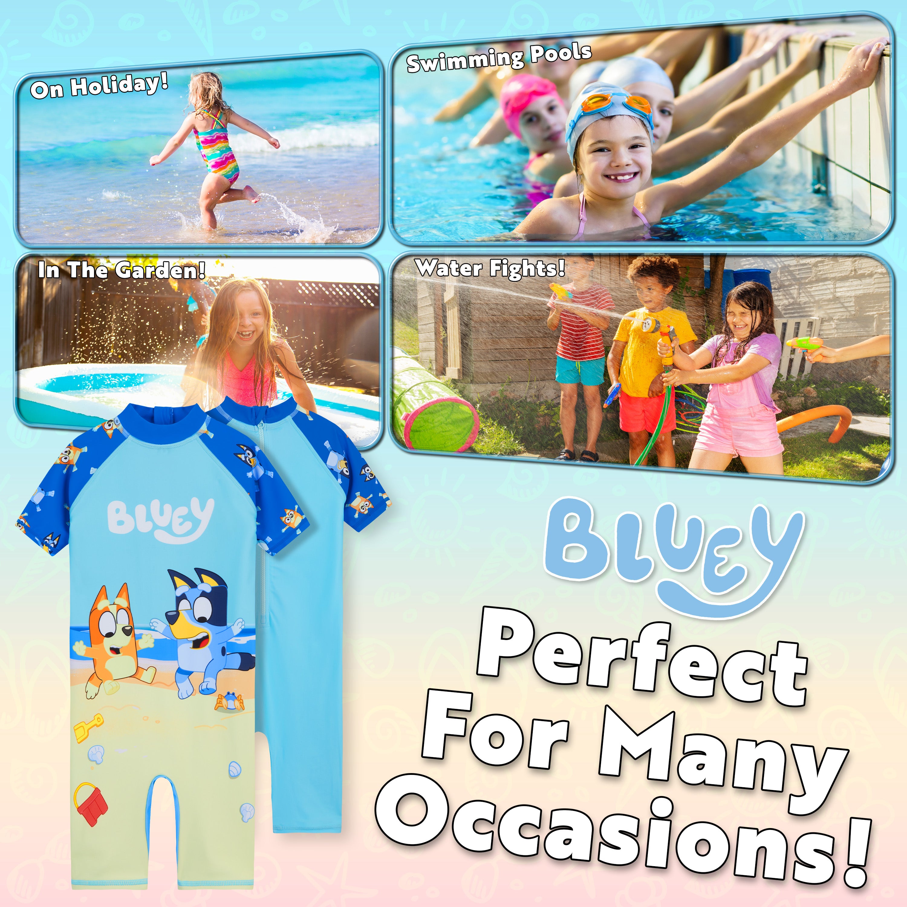 Bluey Girls Swimming Costume Full Body Swimsuit - Get Trend