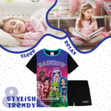 Rainbow High PJs for Girls Summer T-Shirt and Short Girls Pyjamas - Get Trend