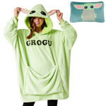 Disney Blanket Hoodie - Adults 2 in 1 Oversized Fleece Hoodie - Baby Yoda - Get Trend