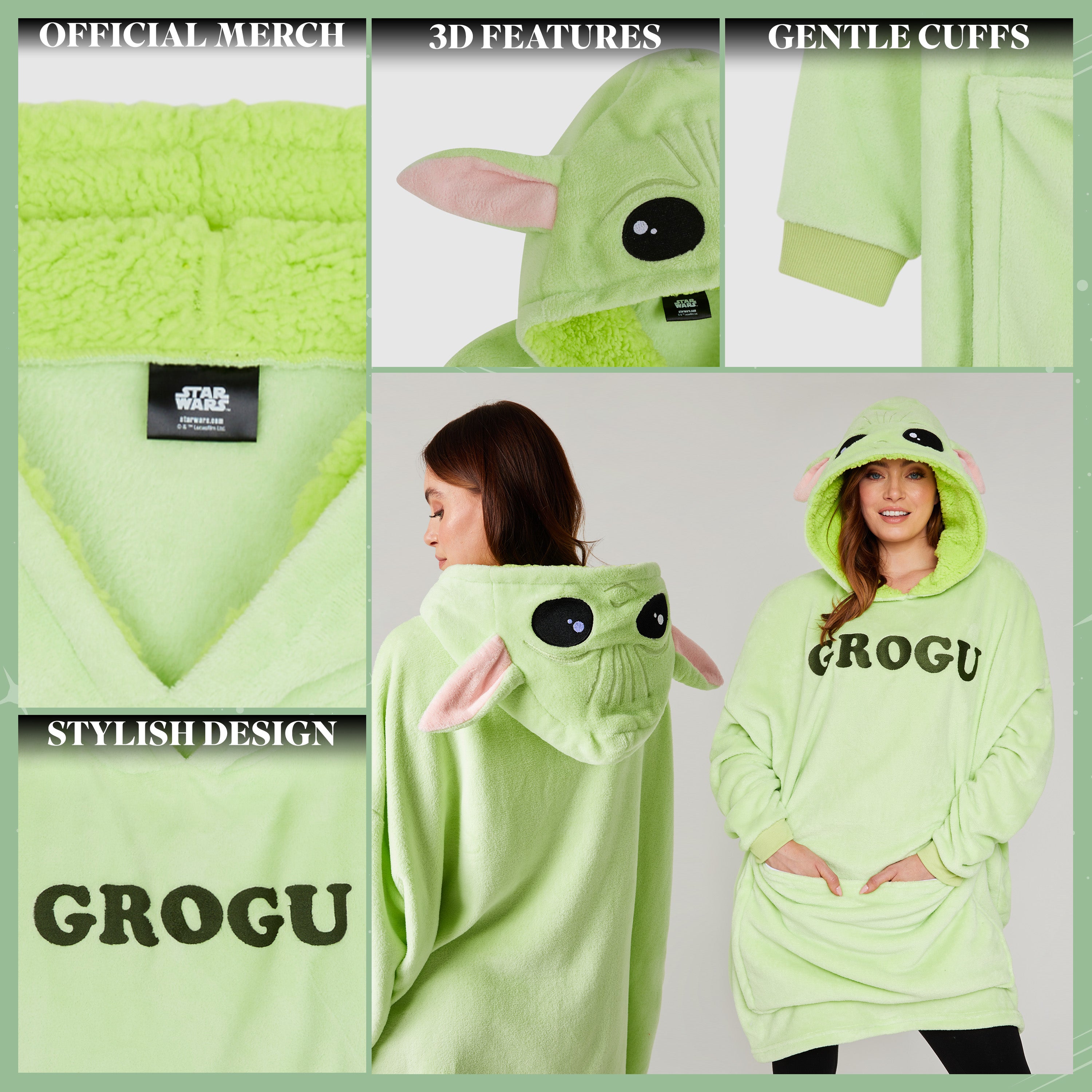 Disney Blanket Hoodie - Adults 2 in 1 Oversized Fleece Hoodie - Baby Yoda - Get Trend