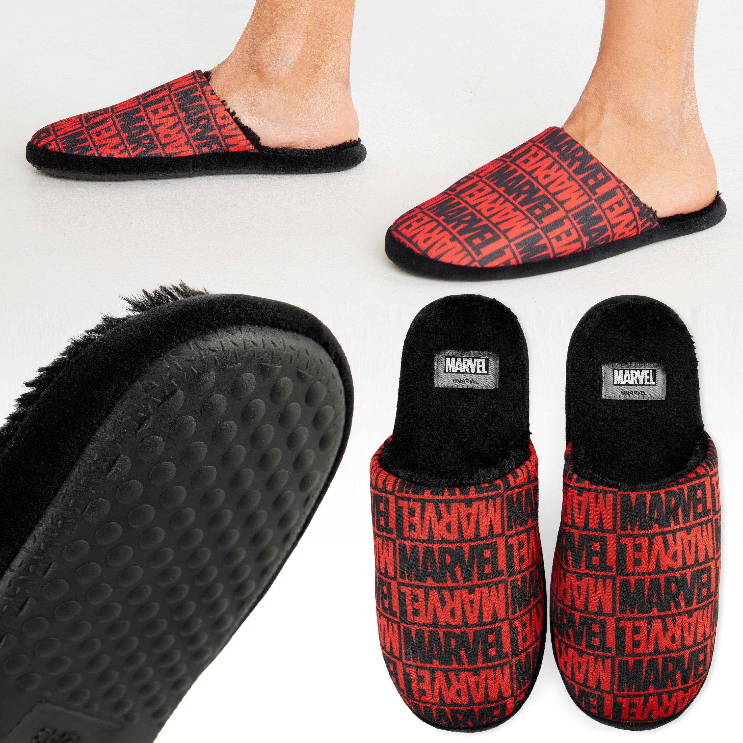 Marvel Men's Slippers - Warm Cosy Indoor Non Slip Shoes - Get Trend