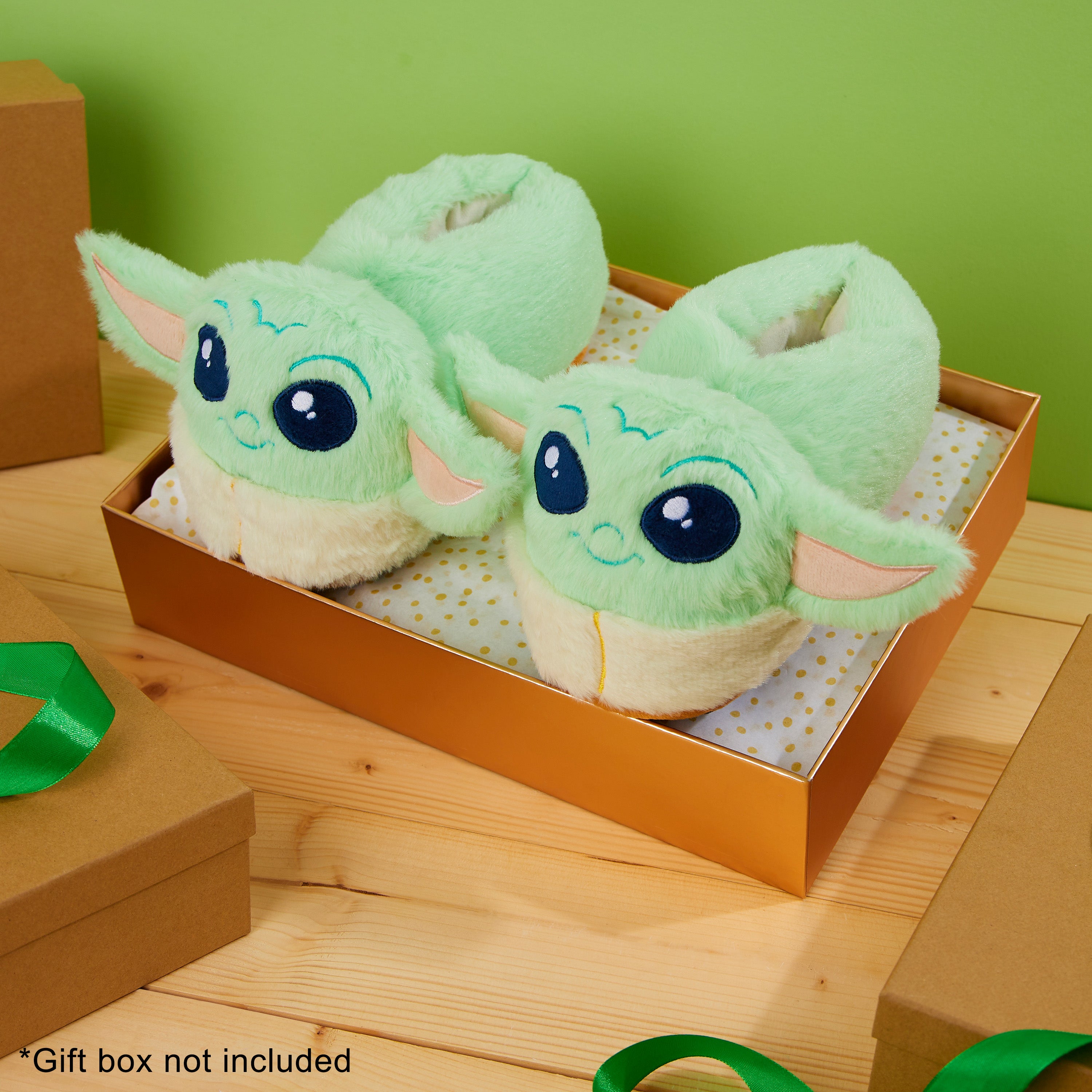 Disney Slippers for Kids - 3D Fluffy Baby Yoda Slippers - Get Trend