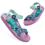 Disney Stitch Girls Sandals, Summer Shoes with Adjustable Straps - Liliac/Blue - Get Trend