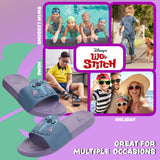 Disney Girls Sliders, Pool or Beach Shoes for Kids - Liliac/Blue Stitch - Get Trend