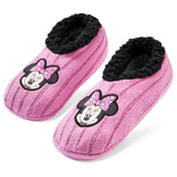 Disney Womens Ballerina Slippers with Sherpa Lining, Knitted Non-Slip House Shoes