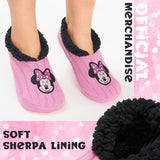 Disney Womens Ballerina Slippers with Sherpa Lining, Knitted Non-Slip House Shoes