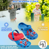 Marvel Spiderman Boys Winter Clogs, Fleece Lined Clogs Garden Shoes - Gifts for Boys