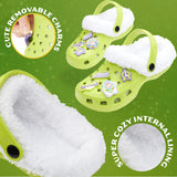 Disney Toy Story Buzz Lightyear Boys Winter Clogs Fleece Lining & Removable Charms, Kids Garden Shoes Slip On with Strap