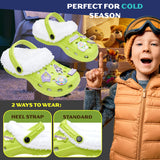 Disney Toy Story Buzz Lightyear Boys Winter Clogs Fleece Lining & Removable Charms, Kids Garden Shoes Slip On with Strap