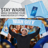 Manchester City F.C. Scarf for Men and Teenagers Cosy Neck Scarf, Man City Gifts