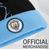 Manchester City F.C. Boys Beanie Hat & Gloves Set Winter Accessories, Boys Gifts