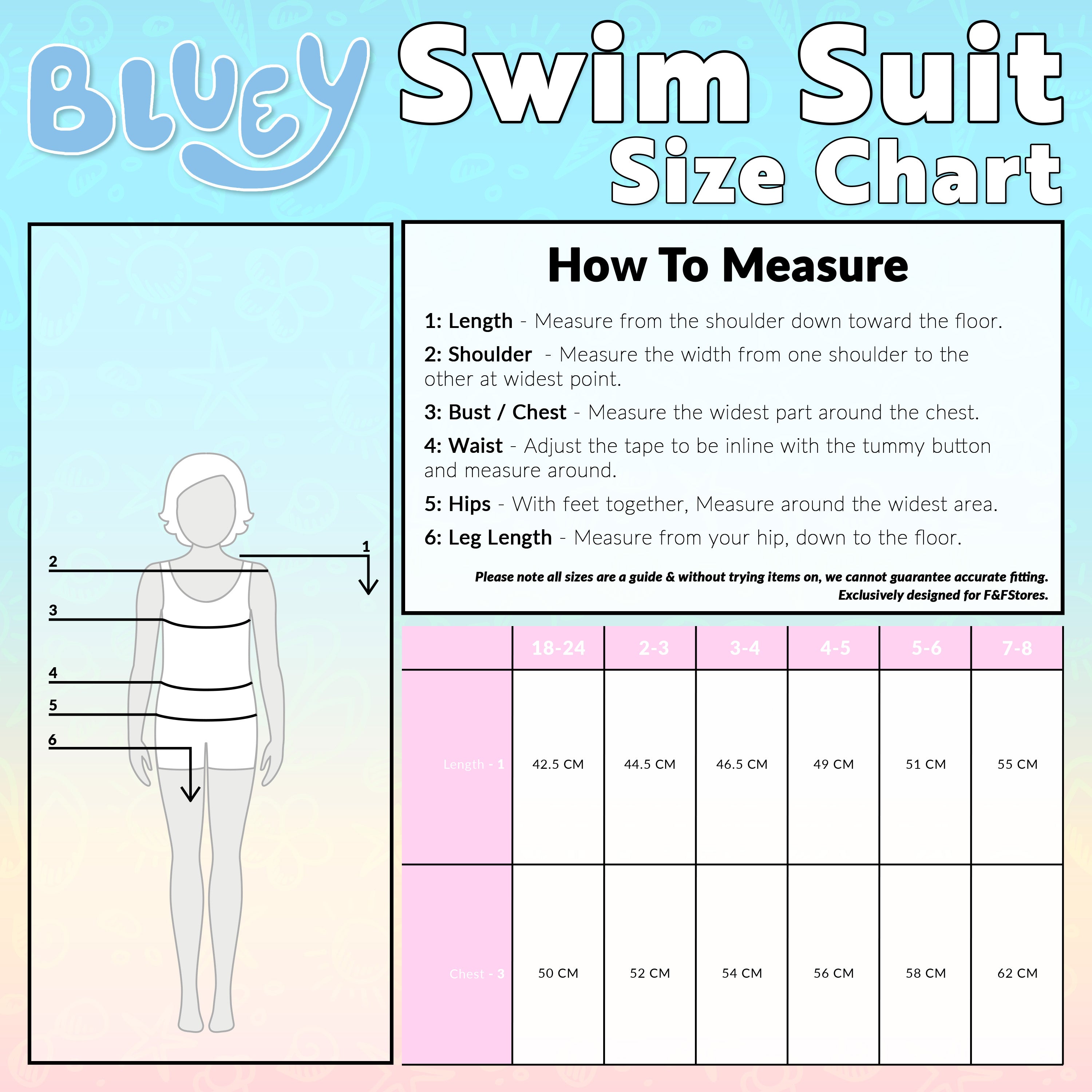 Bluey Girls Swimming Costume, Long Sleeve Swimwear - Get Trend