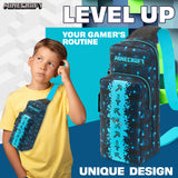 Minecraft Boys Crossbody Bag with Adjustable Strap - Gamer Gifts