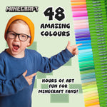 Minecraft Colouring Pens for Kids - 48 Pieces - Get Trend