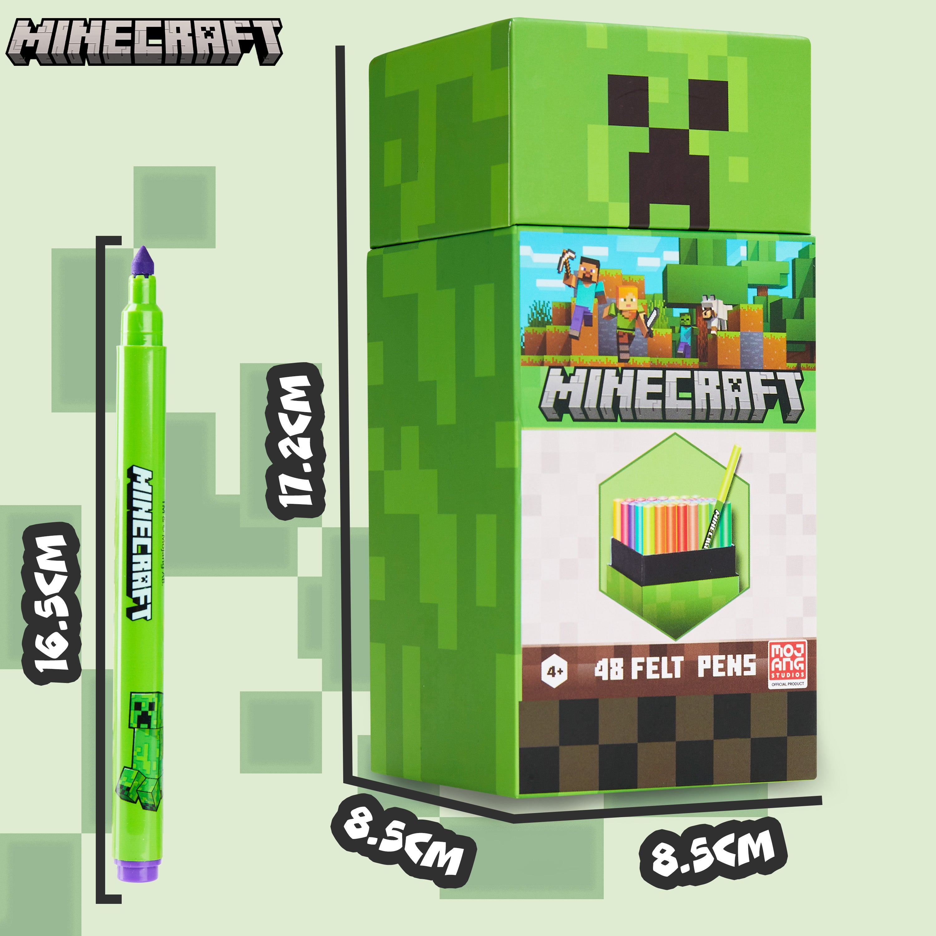 Minecraft Colouring Pens for Kids - 48 Pieces - Get Trend