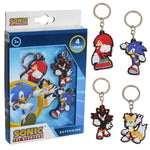 Sonic The Hedgehog Keyrings for Kids, Rubber Keyrings  - 4 Pack Mini Figures - Get Trend