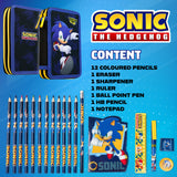 Sonic The Hedgehog Pencil Case with Stationery Included - Get Trend