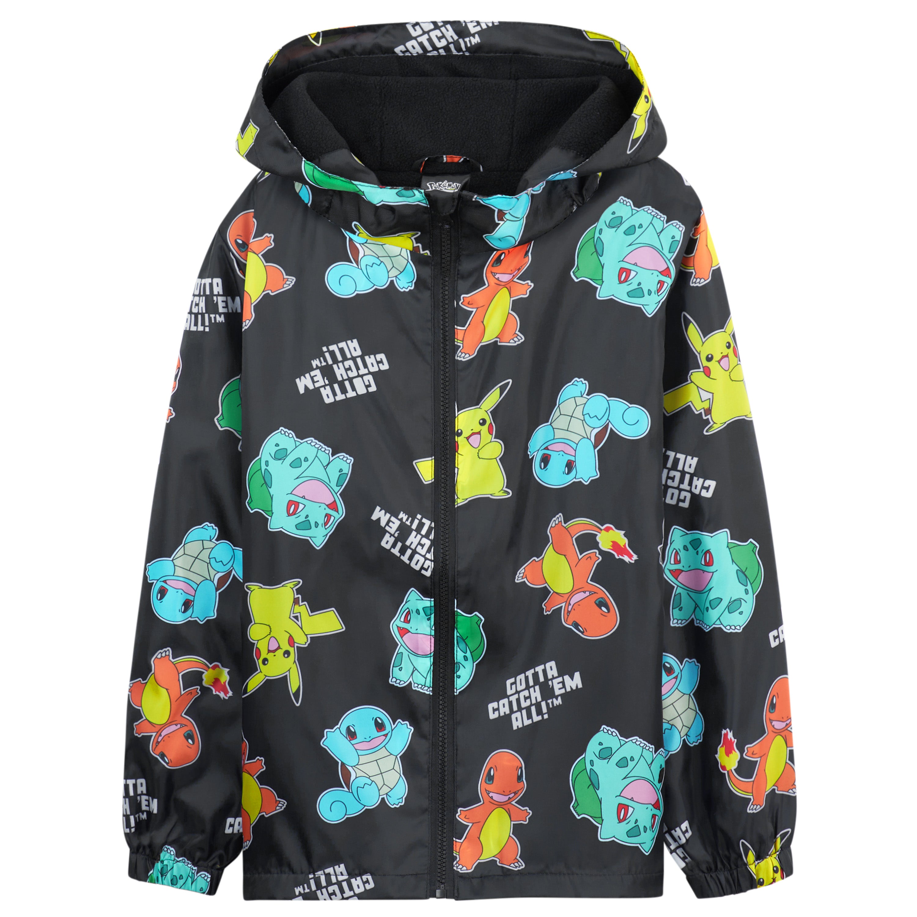 Pokemon Kids Waterproof Jacket - Fleece Lined Rain Coat - Get Trend