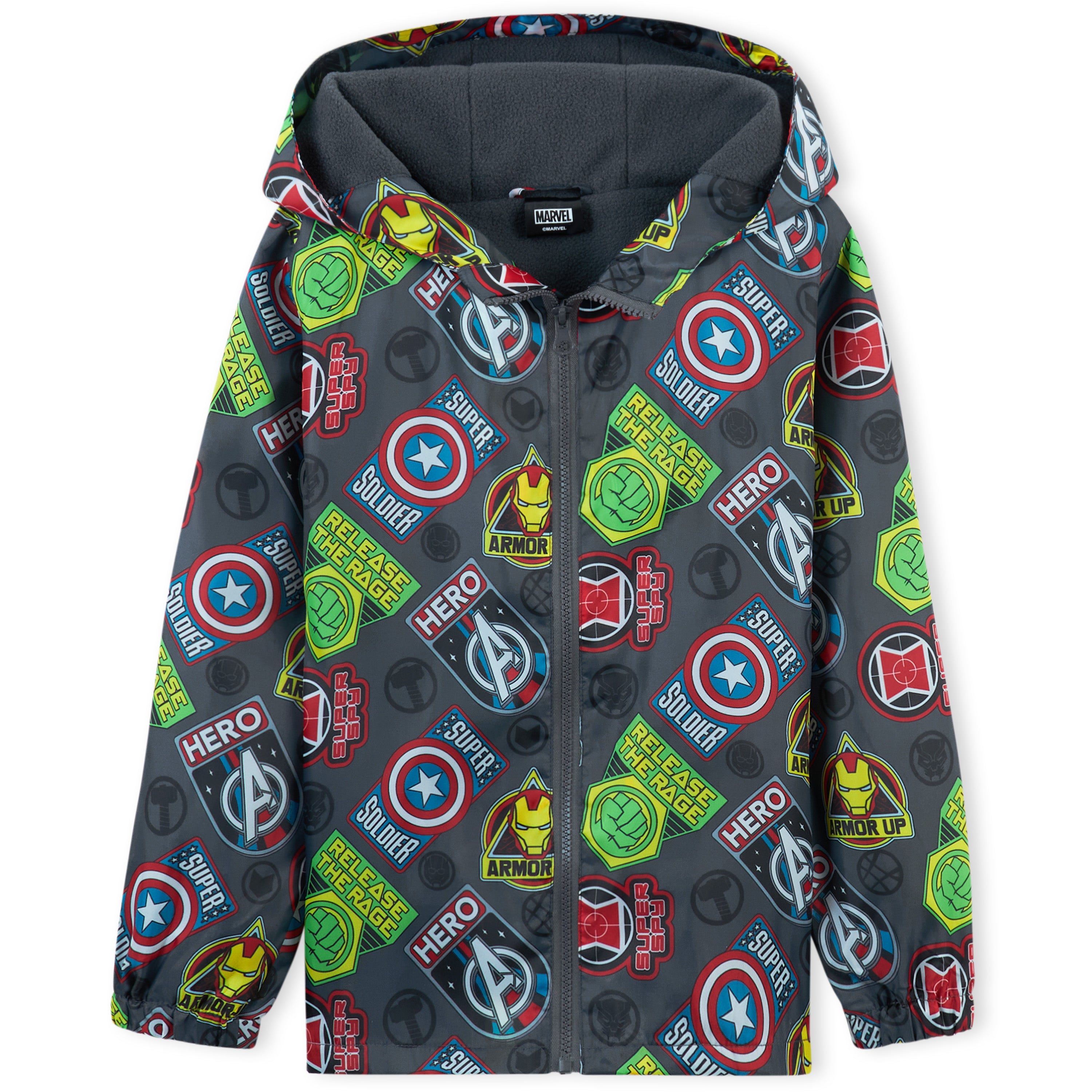 Marvel Boys Waterproof Jacket, Fleece Lining Raincoat for Boys - Get Trend