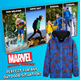 Marvel Boys Waterproof Jacket, Spiderman Hooded Raincoat for Boys - Get Trend