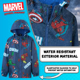 Marvel Boys Waterproof Jacket, Fleece Lining Raincoat for Boys - Get Trend