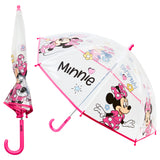 Disney Minnie Clear Dome Umbrella for Girls - Folding Transparent Umbrella